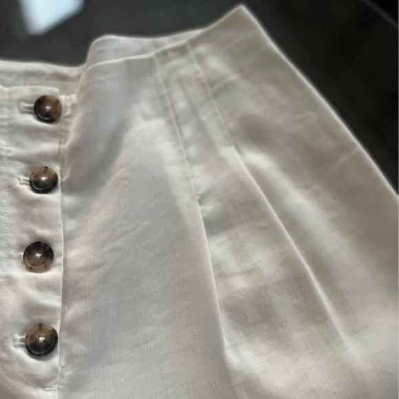 Aritzia Wilfred Wander White Linen new Wide Leg Cropped Summer Vacation Pant Sz8 - Picture 8 of 13